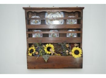 Antique Wooden Display Box, Wall Mounted (Contents Not Included)