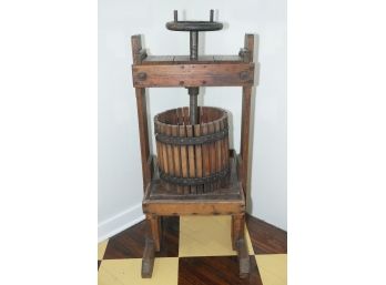 An Old Time Wooden Wine Press