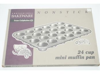 A Set Of Muffin Pans Including Calphalon Nonstick 24 Cup Mini Muffin Pan