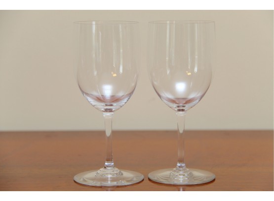 A Pair Of Baccarat White Wine Glasses