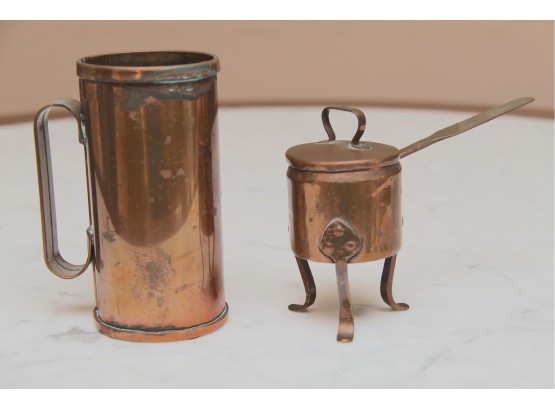 A Copper Mug And  And Handled Jar