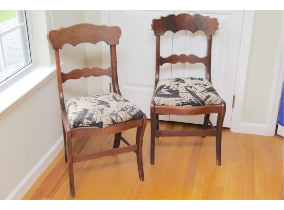 A Pair Of Oak Side Chairs