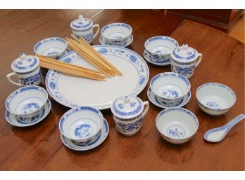 Blue & White Asian Dish Set