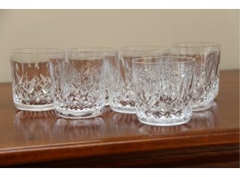 A Set Of 8 Waterford Lismore Crystal Rocks Glasses