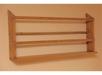 An Antique Pine Wall Plate Display Rack