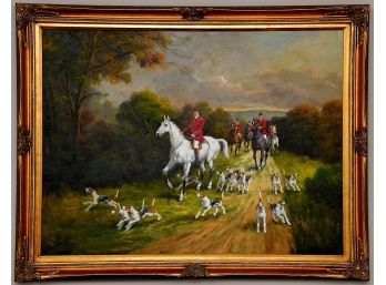 The Fox Hunt By R Gorfll Oil On Canvas Painting