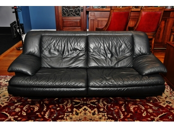 Italian Black Leather Sofa
