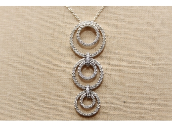 14k White Gold And Diamond Necklace