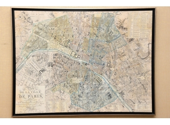 Paris Street Map Print On Canvas