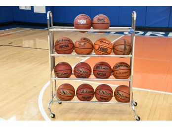Wilson Basketball Rack Including 14 Balls