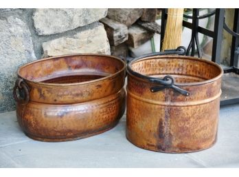 A Pair Of Copper Ash Buckets