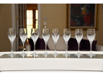 A Collection Of 8 Crystal White Wine Glasses