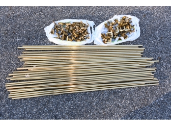 32 Brass Stair Carpet Holders With Pineapple Holders 35' Long
