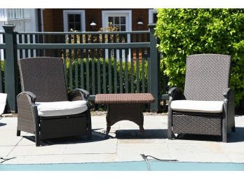 Pair Of Lay Z Boy  Outdoor Lounge Chairs And Side Table