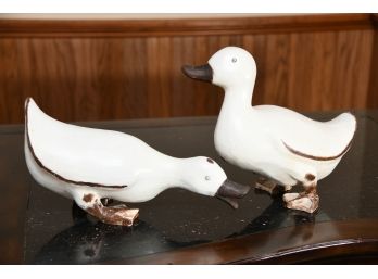 Pair Of Wood Duck Figurines