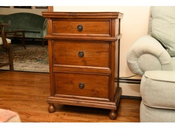 3 Drawer Solid Wood Side Table