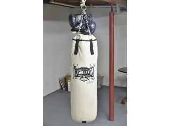 43' Tall Classic Canvas Punching Bag With Gloves