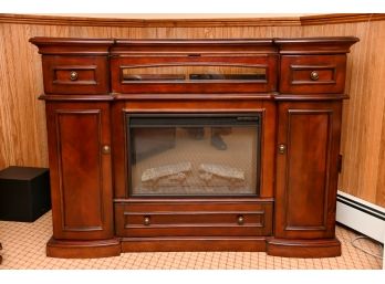 Gorgeous Rosewood Electric Fireplace & Entertainment Cabinet