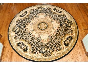 A Center Medallion 8 Foot Round Wood Center Hall Carpet Made In India By Safavieh