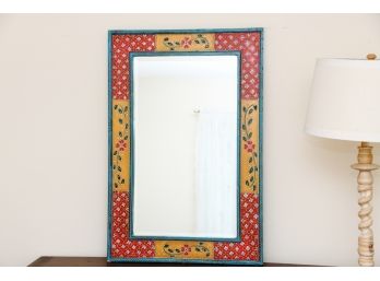 Beautiful Pier 1 Beveled Red & Gold Wall Mirror