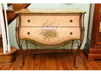 Hand Painted Chest With Iron Legs
