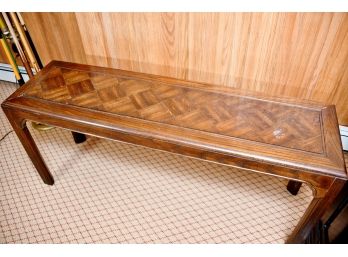 Parquet Stained Oak Long Console Table
