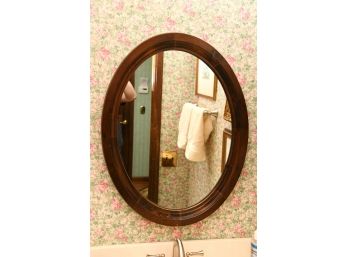 Stained Pine Oval Mirror