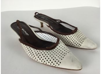 Anna Molinari White Leather Shoes Size 38-1/2