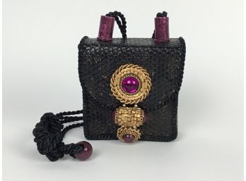 Black & Gold Small Box Handbag