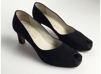 Petra France Black Suede Shoes Size 7-1/2