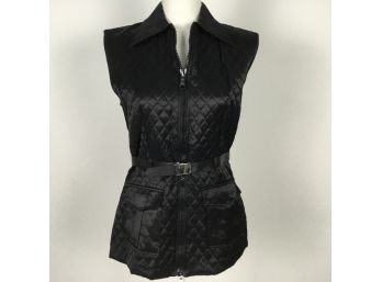 Yves St. Tropez Black Quilted Vest Size 2