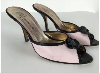 Blumarine Pink & Black Leather Shoes Size 38.5