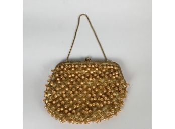 Vintage Gold Beaded Evening Bag