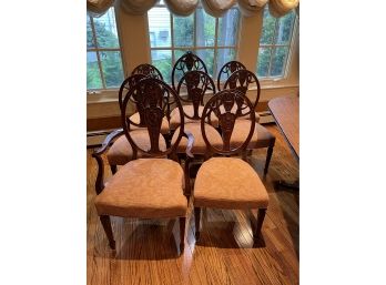 Schmieg And Kotzian Set Of 8 Shield Back Mahogany Dining Chairs