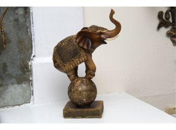 Brass Colored Elephant Figurine