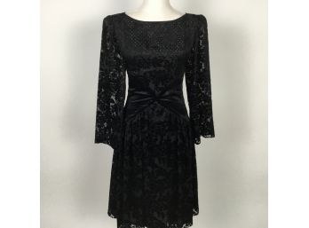 Hanae Mori Boutique Black Dress Size 4