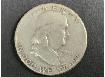1951 Jefferson Half Dollar Silver Coin