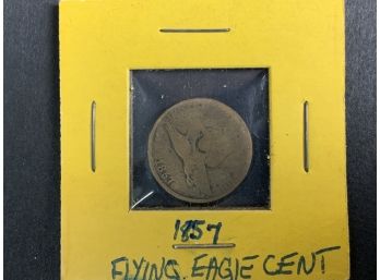 1857 Flying Eagle Cent In Holder