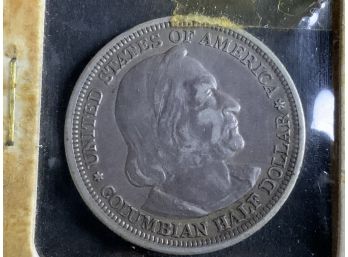 1892 Columbian Silver Half Dollar In Holder