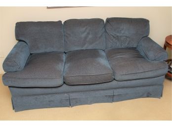 A Stickley Upholstery Blue Fabric Three Seat Sofa