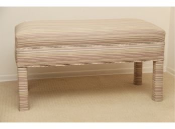 A Funky Striped Fabric Bedroom Bench