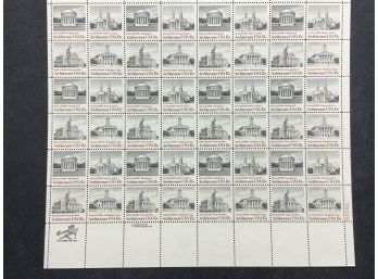 1979 Architecture USA 15 Cent Stamp Mint Sheet Of  48 Stamps