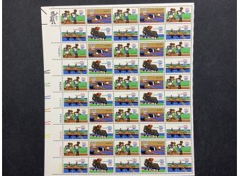 1980 Olympics 15 Cent Stamp Mint Sheet Of 50 Stamps