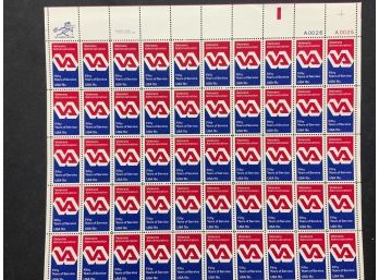 1980 Veteran Administration 15 Cent Stamp Mint Sheet Of 50 Stamps