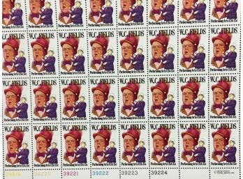 W.C. Fields 15 Cent Stamp Mint Sheet Of  50 Stamps