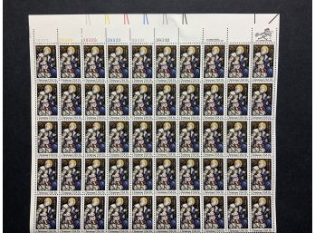 1980 Christmas 15 Cent Stamp Mint Sheet Of 50 Stamps