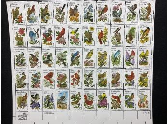 1981 United States Post Office State Bird And State Flower 20 Cent Stamp Sheets- 100 Postage Stamps