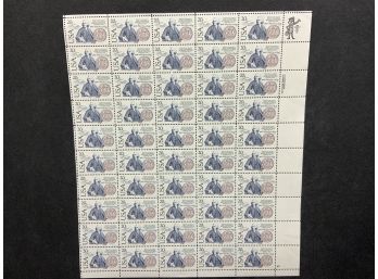 Treaty Of Amity And Commerce Between USA And Sweden 20 Cent Stamp Sheet 50 Stamps