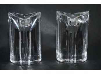 Matching Pair Of Crystal Candle Sticks