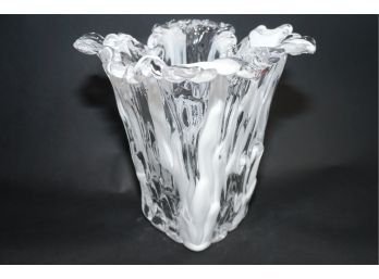 Vase With White Cloud Glass